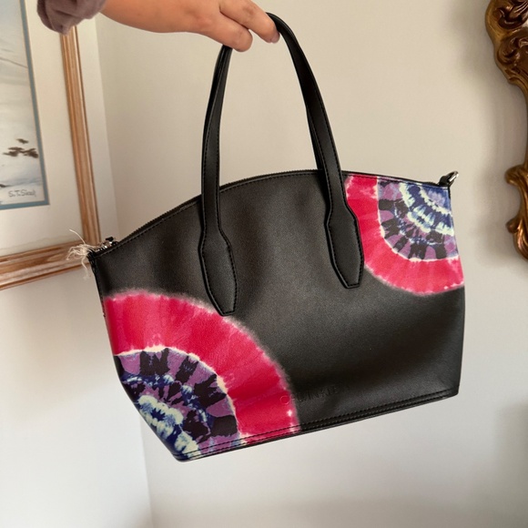 Calvin Klein Shoulder Bag Black with Tie Dye - Picture 1 of 10